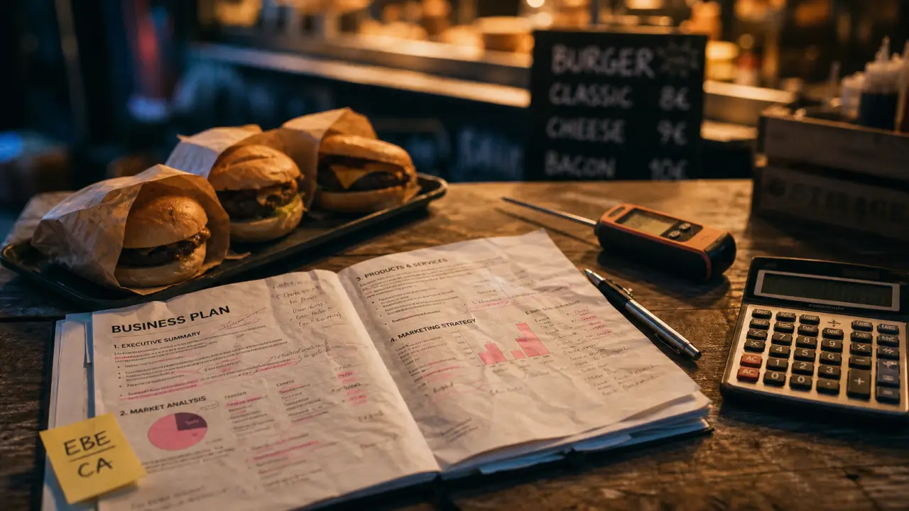 Business plan restauration rapide : dossier bancaire pour 70 clients par jour