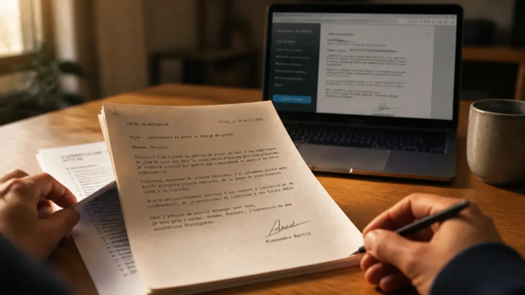 Lettre de motivation : 6 blocs clairs et 4 versions à adapter