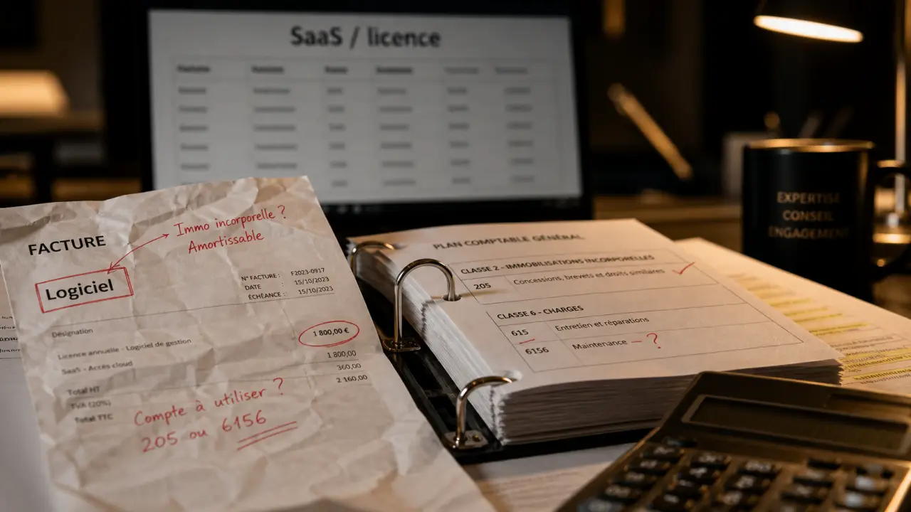 compte comptable logiciel entre 205 613 et 486