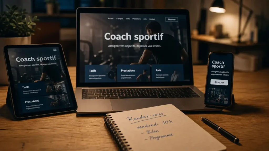 Création site internet coach sportif : la structure qui transforme Google en réservations