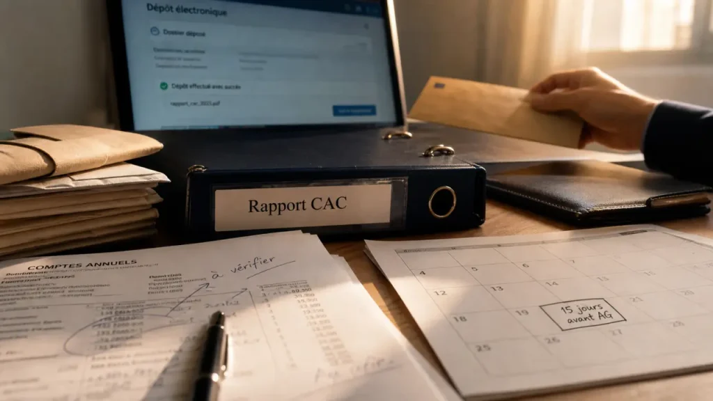 Date du rapport du commissaire aux comptes : 15 jours avant l’assemblée, sauf statuts plus stricts