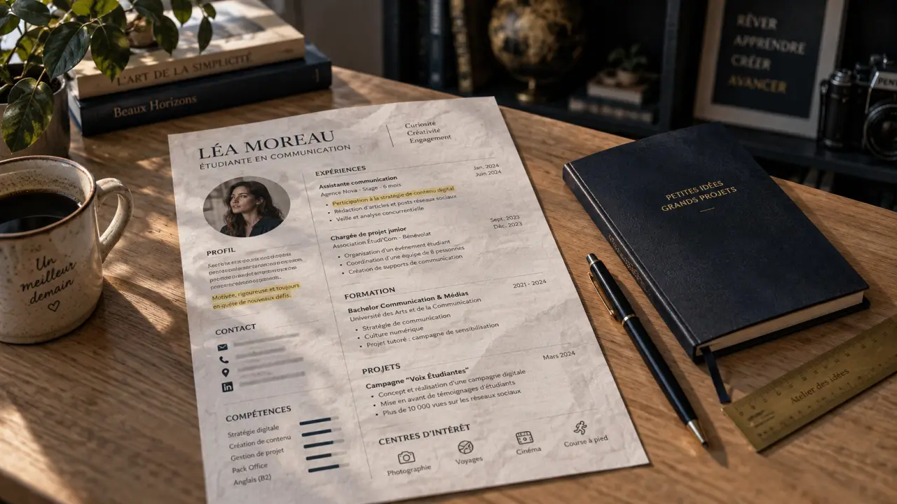 Exemple cv pour école d ingénieur : CV étudiant sur table