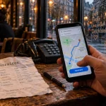 Marketing digital local : smartphone Itinéraire vers magasin de quartier